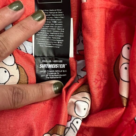 NWT Rick And Morty Adult Swim Suitmeister Holiday Christmas Button down. Men’s L - Picture 10 of 10